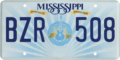 MS license plate BZR508