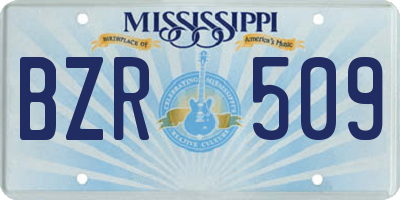 MS license plate BZR509