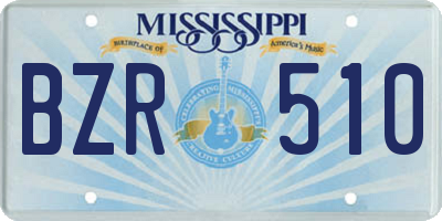 MS license plate BZR510