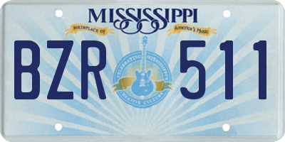 MS license plate BZR511