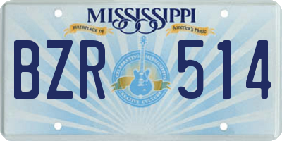 MS license plate BZR514