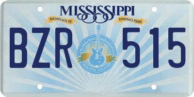 MS license plate BZR515