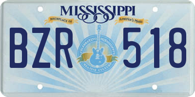 MS license plate BZR518
