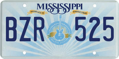 MS license plate BZR525