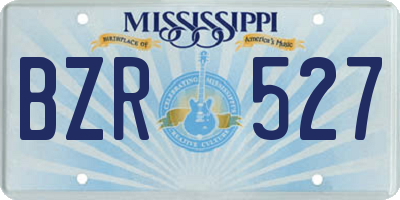 MS license plate BZR527
