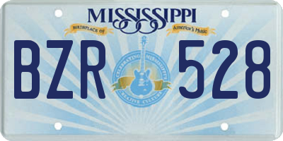 MS license plate BZR528