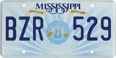 MS license plate BZR529