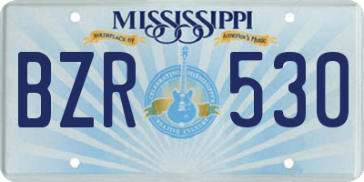 MS license plate BZR530
