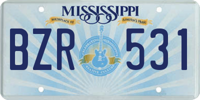 MS license plate BZR531
