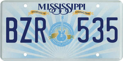 MS license plate BZR535