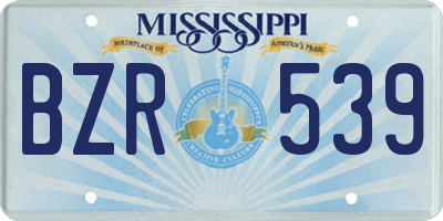 MS license plate BZR539