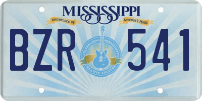 MS license plate BZR541