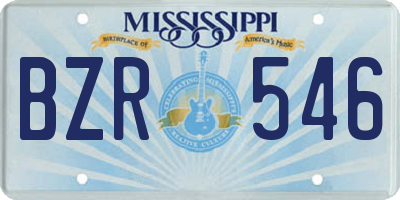 MS license plate BZR546