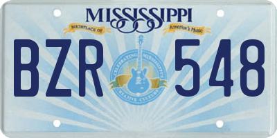 MS license plate BZR548