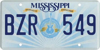 MS license plate BZR549