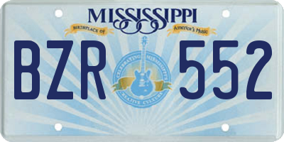 MS license plate BZR552