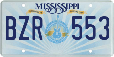 MS license plate BZR553