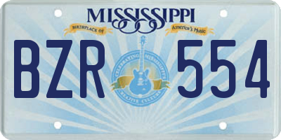 MS license plate BZR554