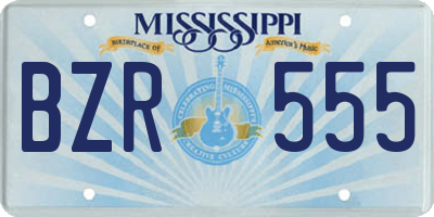 MS license plate BZR555