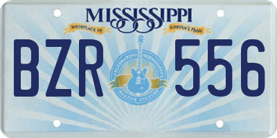 MS license plate BZR556