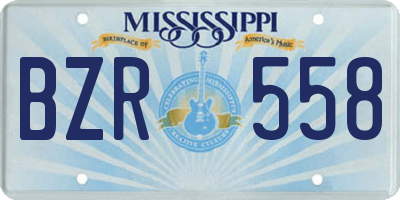 MS license plate BZR558