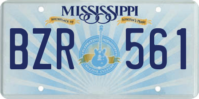 MS license plate BZR561
