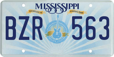 MS license plate BZR563