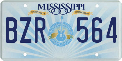 MS license plate BZR564