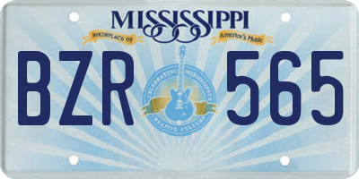 MS license plate BZR565