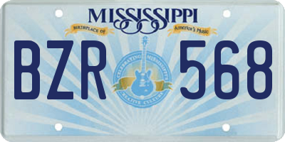 MS license plate BZR568