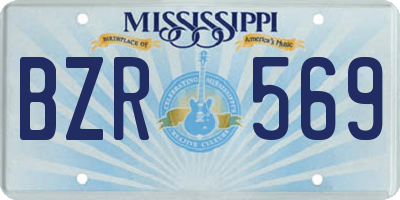 MS license plate BZR569