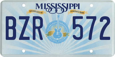 MS license plate BZR572