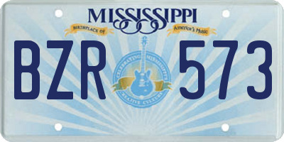 MS license plate BZR573