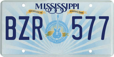 MS license plate BZR577