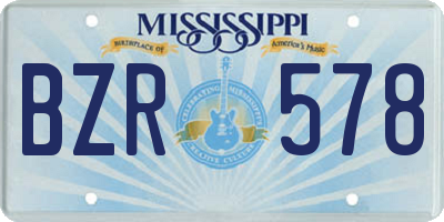MS license plate BZR578
