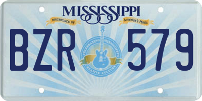 MS license plate BZR579