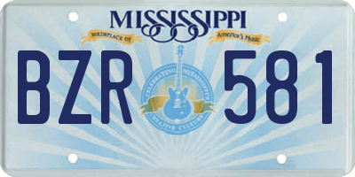 MS license plate BZR581