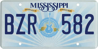 MS license plate BZR582