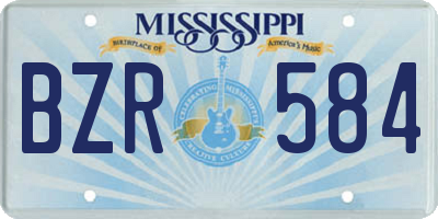 MS license plate BZR584