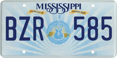 MS license plate BZR585