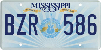 MS license plate BZR586