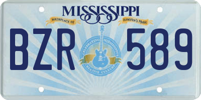MS license plate BZR589