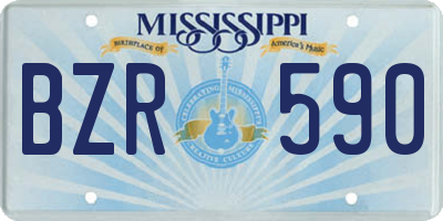 MS license plate BZR590