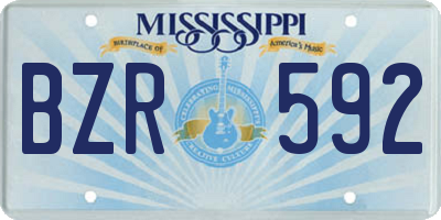 MS license plate BZR592