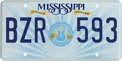 MS license plate BZR593