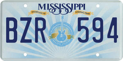 MS license plate BZR594