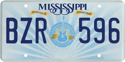 MS license plate BZR596
