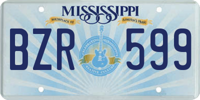 MS license plate BZR599