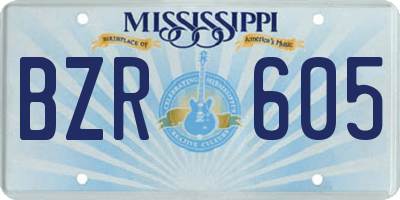 MS license plate BZR605