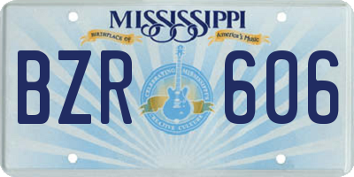 MS license plate BZR606